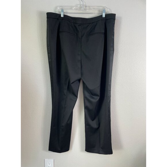 Ann Taylor Womens Plus 18 Sophia Black Dress Pants Side Tuxedo Striped Trousers - Picture 9 of 10